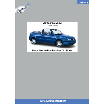 VW Golf Cabrio (93-02) Reparaturleitfaden Motor 1,6 / 2,0 Liter Benziner 74 / 85 kW