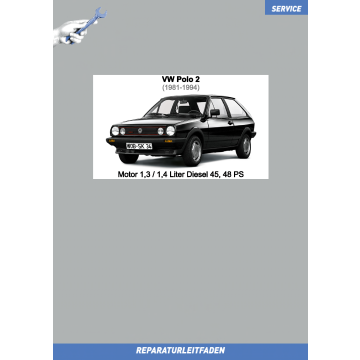 VW Polo 2 (81-94) Reparaturleitfaden Motor 1,3 / 1,4 Liter Diesel 45, 48 PS