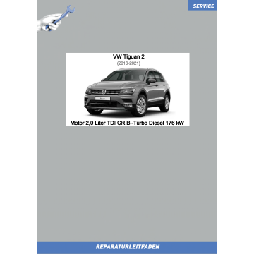 VW Tiguan 2 (16-21) Reparaturanleitung Motor 2,0 Liter TDI Bi-Turbo Common Rail Diesel 176 kW